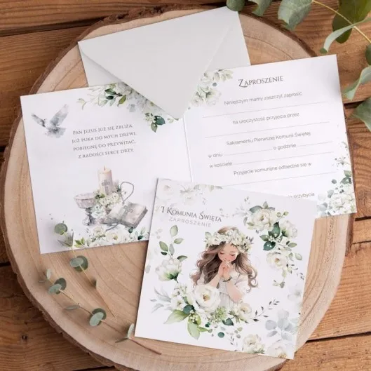 Zaproszenie na Komunię dziewczynki