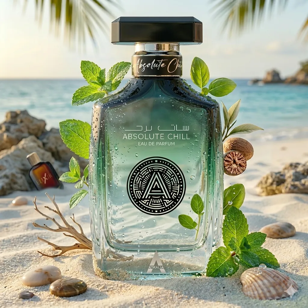 Elegancki flakon świeżej wody perfumowanej Atralia Absolute Chill